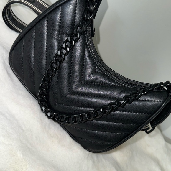 Aldo Black Croossbody Purse Shoulder New Quilted Zipped Viral Handbag - Picture 13 of 16